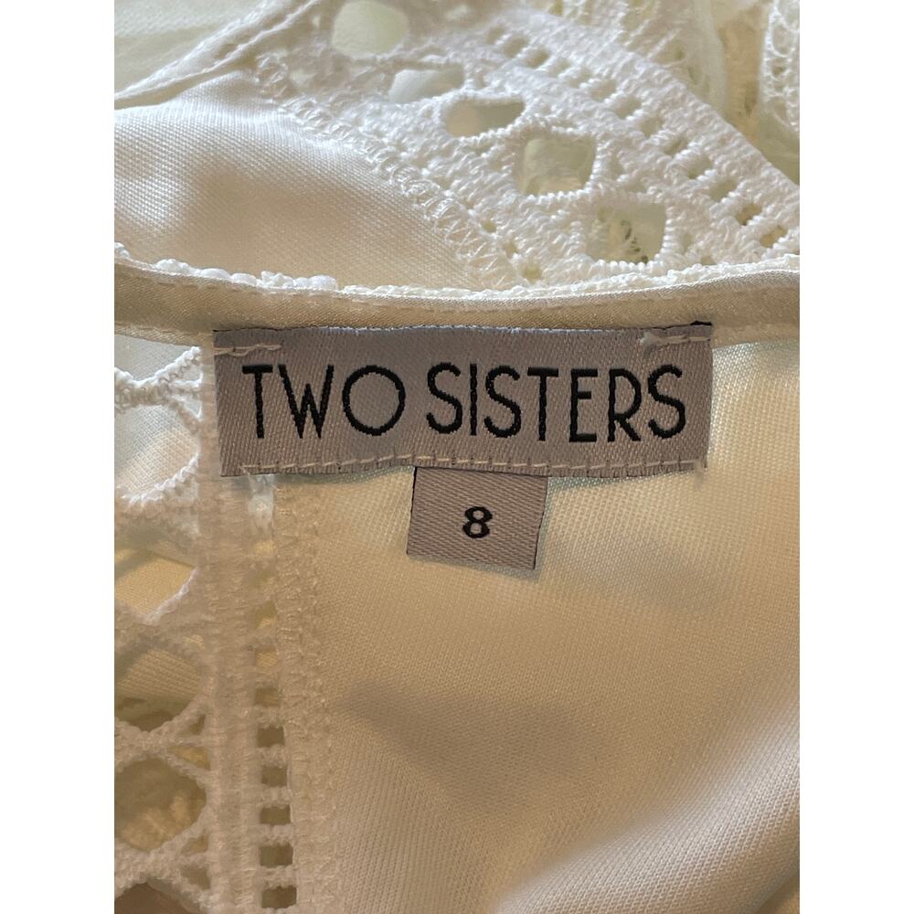 Two Sisters Bethany Lace Boho Short White Wedding Dress Size 8 - Picture 11 of 11